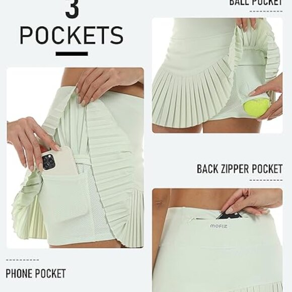 3/$30   Pleated Tennis Skirts for Women with 3 Pockets High Waisted - Picture 5 of 12